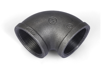 Black Malleable Iron 90 Degree Elbow Pipe Fitting