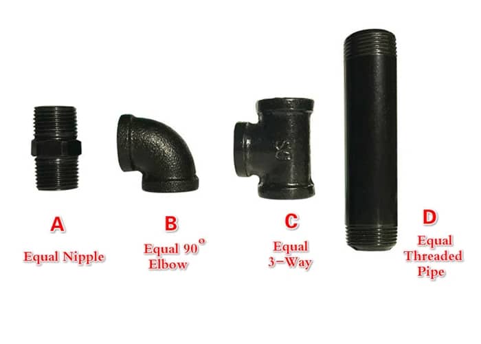 black iron 90 degree elbow