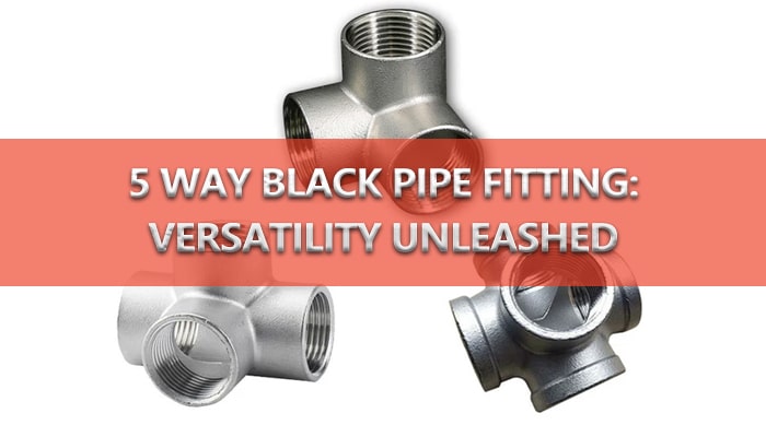 5 way black pipe fitting