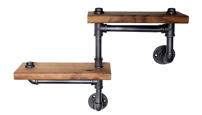 black pipe fittings for shelves